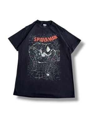 Marvel Spider-Man Black Graphic Tee with Red Logo